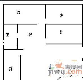 京山花园2室2厅1卫69㎡户型图