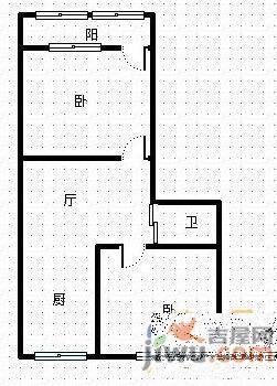 象山南路2室1厅1卫62㎡户型图