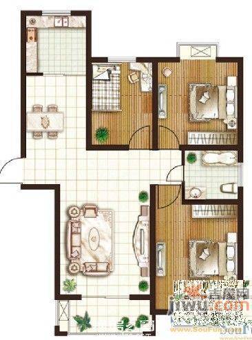 坝口巷2室1厅1卫49㎡户型图