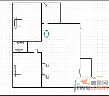 红谷滩春晖小区2室2厅1卫78㎡户型图