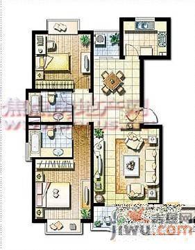 红谷滩春晖小区2室2厅1卫78㎡户型图