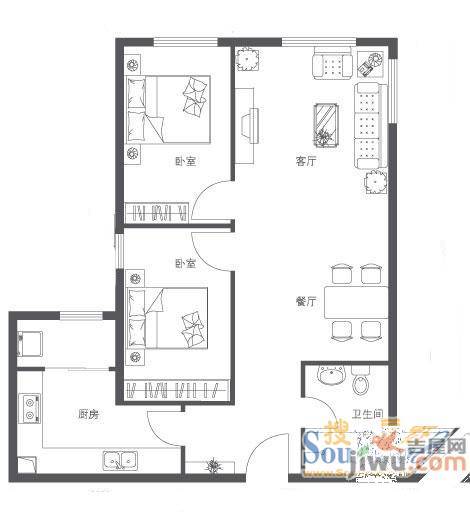 洪都二区3室2厅2卫141㎡户型图