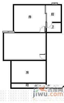 高新住宅小区2室2厅1卫65㎡户型图