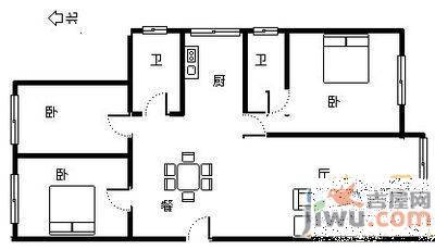 碧海云天3室2厅2卫118㎡户型图