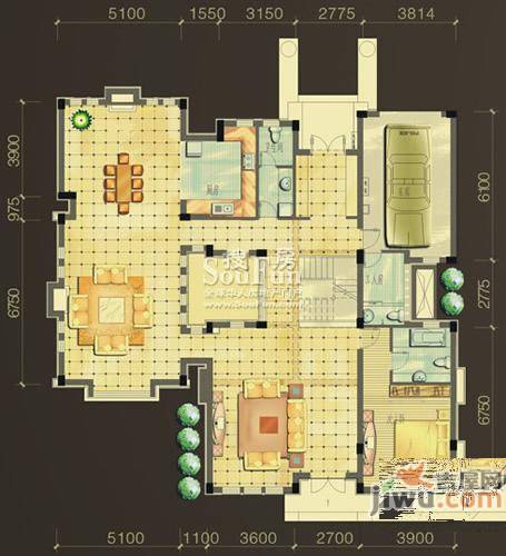 绿地兰宫别墅普通住宅189.1㎡户型图