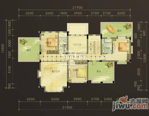 绿地兰宫别墅普通住宅171.6㎡户型图