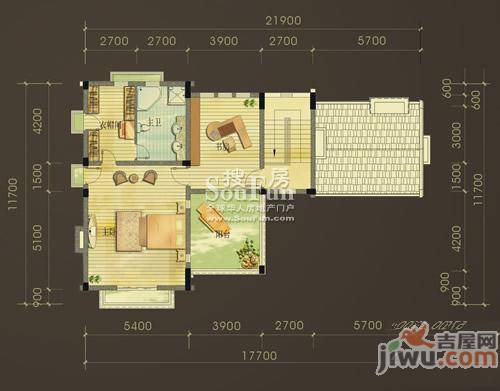 绿地兰宫别墅普通住宅171.6㎡户型图