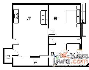 洪钢吉都居住小区2室2厅1卫86㎡户型图