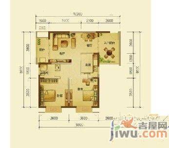 贤士花园2室2厅1卫70㎡户型图