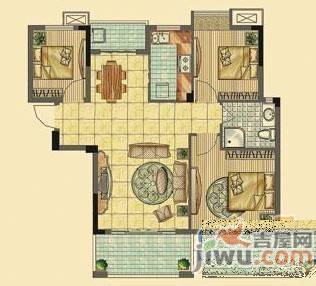 厚德花园3室2厅2卫140㎡户型图