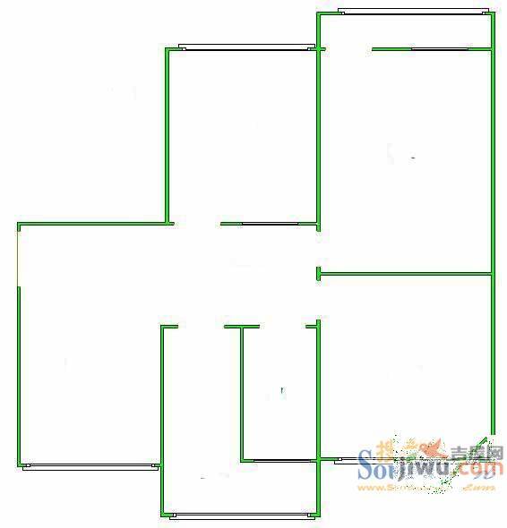 东方假日广场2室2厅1卫户型图