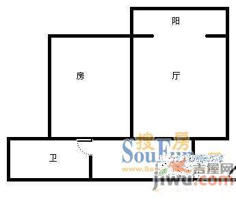 洪都八区2室1厅1卫53㎡户型图