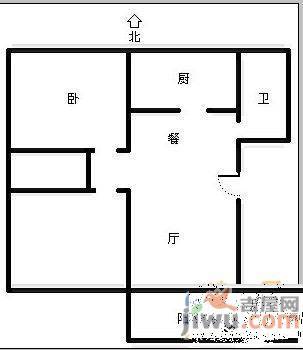 洪都八区2室1厅1卫53㎡户型图