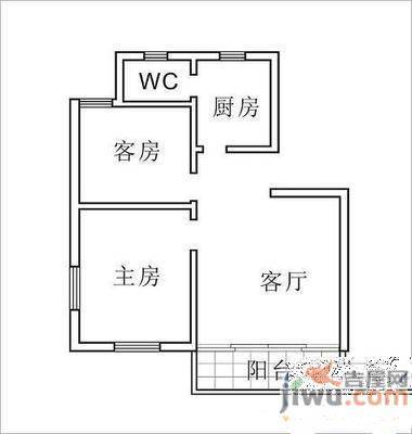 洪都八区2室1厅1卫53㎡户型图