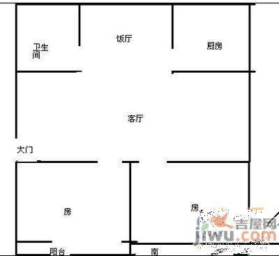 国乐新村小区2室2厅1卫82㎡户型图