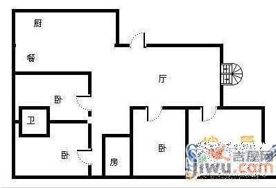 井冈山大道江东小区3室2厅1卫109㎡户型图