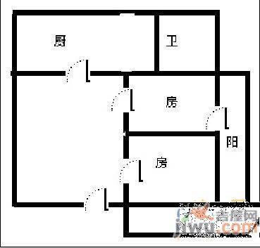 洪港小区2室1厅1卫89㎡户型图