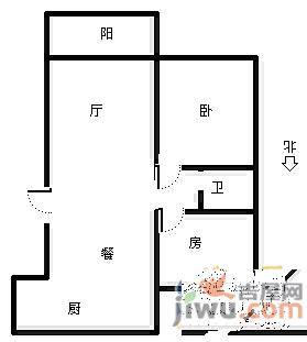 东洛花园2室2厅1卫89㎡户型图