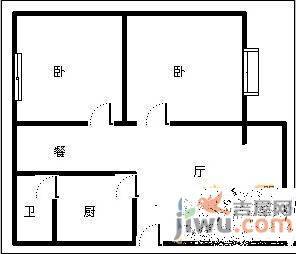 众福花园2室2厅1卫86㎡户型图