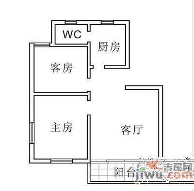 众福花园2室2厅1卫86㎡户型图