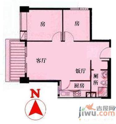 众福花园2室2厅1卫86㎡户型图