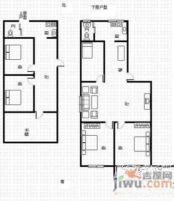 众福花园2室2厅1卫86㎡户型图