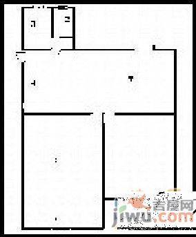 北京西路公费医疗宿舍2室2厅1卫90㎡户型图