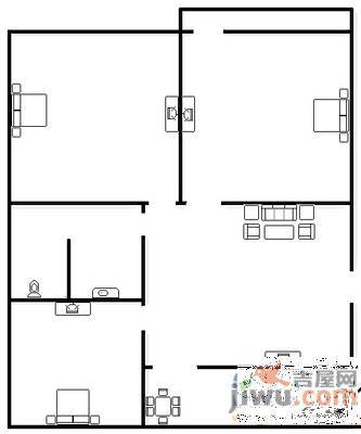 希真大厦3室2厅2卫户型图