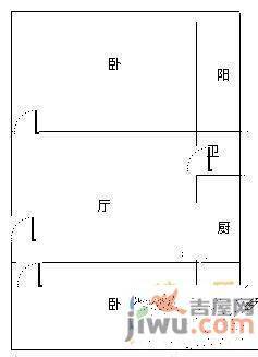 渊明北路华联小区1室1厅1卫42㎡户型图