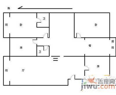 景江豪城一期4室3厅3卫166㎡户型图