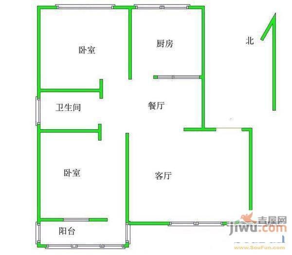 太华山庄3室2厅1卫139㎡户型图