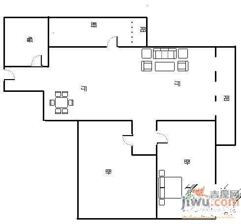 太华山庄3室2厅1卫139㎡户型图