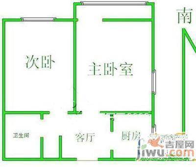 青山湖供电局宿舍2室2厅1卫81㎡户型图