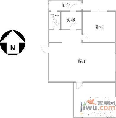 恒茂湖滨天鹅城堡1室1厅1卫40㎡户型图