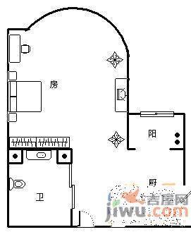 恒茂湖滨天鹅城堡1室1厅1卫40㎡户型图