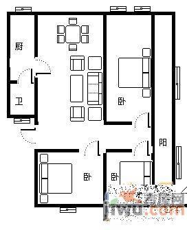 象湖威尼斯3室2厅1卫130㎡户型图