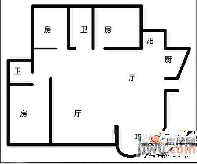 象湖威尼斯3室2厅1卫130㎡户型图