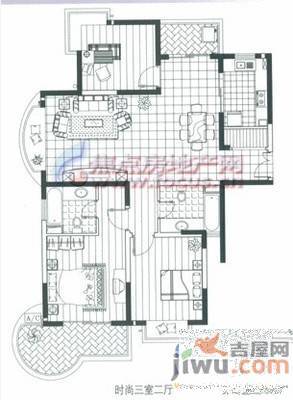 象湖威尼斯3室2厅1卫130㎡户型图