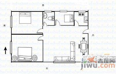 曙光小区3室2厅2卫128㎡户型图