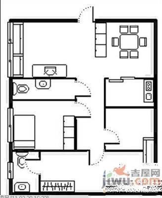 曙光小区3室2厅2卫128㎡户型图