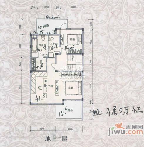 中大青山湖花园别墅4室2厅4卫户型图