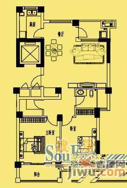 湾里保利半山国际2室2厅1卫户型图