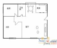 景田大厦3室1厅1卫户型图