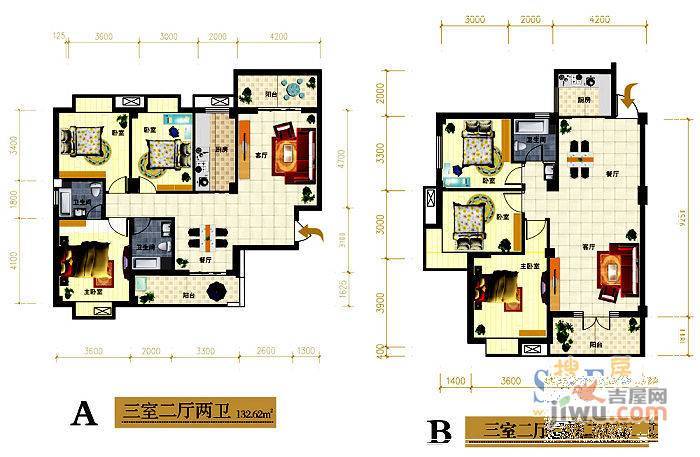 锦江豪庭2室2厅1卫户型图