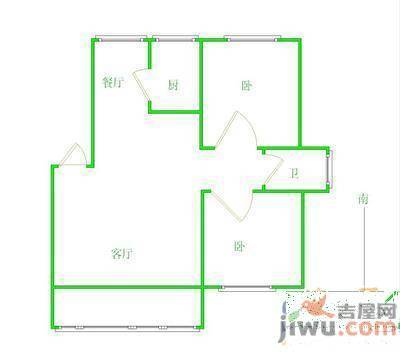 北京西路土产公司宿舍2室1厅1卫74㎡户型图
