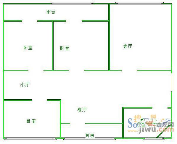 百顺居小区3室2厅2卫户型图