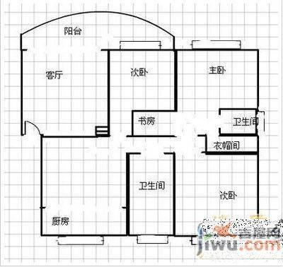 建设路小区2室1厅1卫55㎡户型图