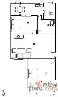 铁路六村2室1厅1卫59㎡户型图