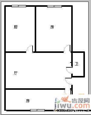 广润门二区3室2厅1卫72㎡户型图