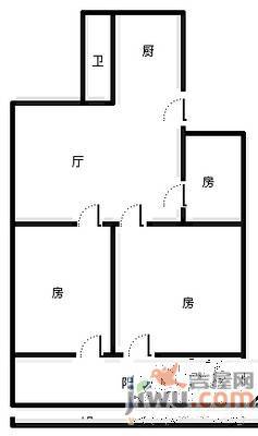 广润门二区3室2厅1卫72㎡户型图